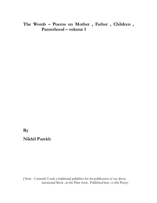 Poems By My Mother Volume 1